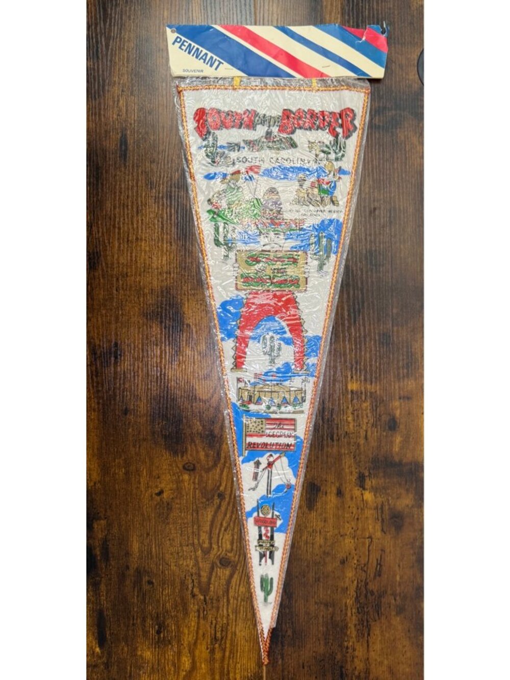 Vintage South Of The Border Pennant South Carolina With Original Packaging